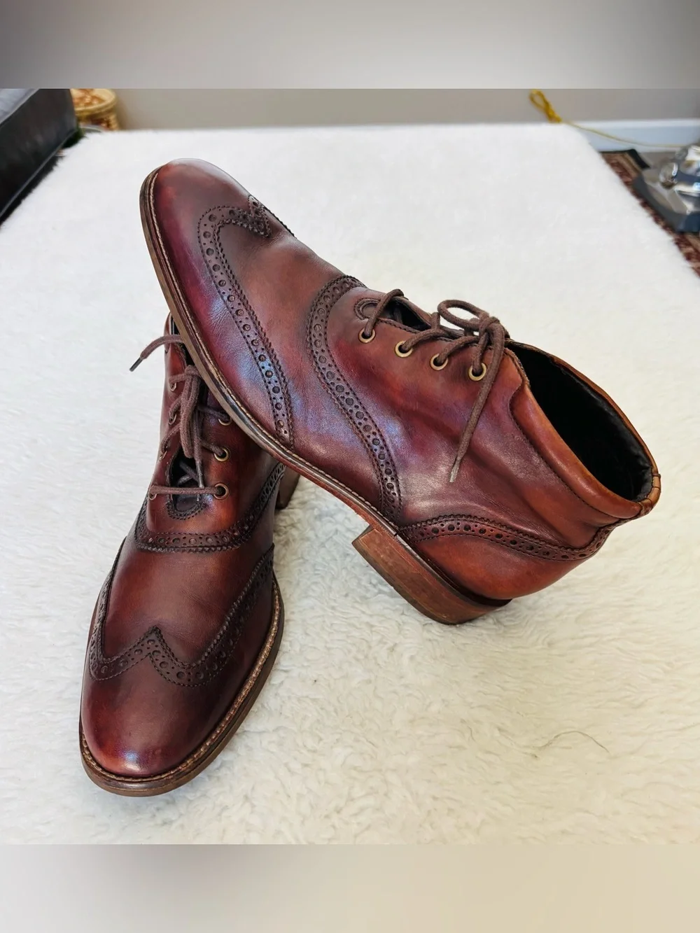 Cole Haan Liam C11053 Men's Brown Leather Wingtip Lace-Up Chukka Boots size 9 M
